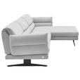 ECKSOFA Creme Flachgewebe  - Creme/Schwarz, Design, Textil/Metall (279-327/176-217cm) - Dieter Knoll