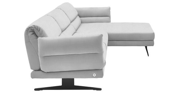 ECKSOFA Creme Flachgewebe  - Creme/Schwarz, Design, Textil/Metall (279-327/176-217cm) - Dieter Knoll