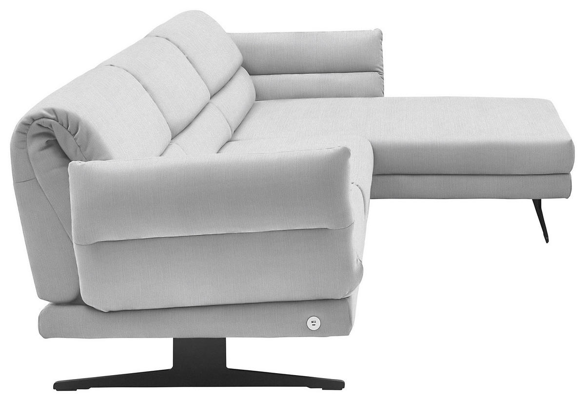 ECKSOFA in Flachgewebe Creme  279-327/176-217 cm  - Creme/Schwarz, Design, Textil/Metall (279-327/176-217cm) - Dieter Knoll