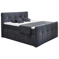 BOXSPRINGBETT 180/200 cm,  in Grau, Matratze, H4 = sehr fest  - Grau, KONVENTIONELL, Textil (180/200cm) - Carryhome
