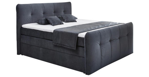 BOXSPRINGBETT 180/200 cm,  in Grau, Matratze, H4 = sehr fest  - Grau, KONVENTIONELL, Textil (180/200cm) - Carryhome