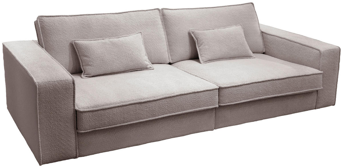 POHOVKA BIG SOFA, plast, textil, kompozitní dřevo, šedohnědá - černá/šedohnědá, Konvenční, kompozitní dřevo/textil (273/74/110cm) - Livetastic