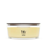 MIRISNA SVEĆA  svetložuta  - svetložuta, Osnovno, staklo/drvo (12/9/19cm) - WoodWick