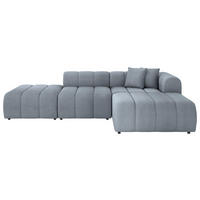 ECKSOFA Blau Webstoff Zierkissen  - Blau/Schwarz, LIFESTYLE, Kunststoff/Textil (289/178cm) - Milino