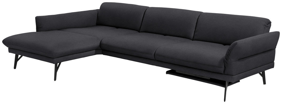 ECKSOFA in Echtleder Anthrazit  173/308 cm  - Anthrazit, Design, Leder/Metall (173/308cm) - Joop!