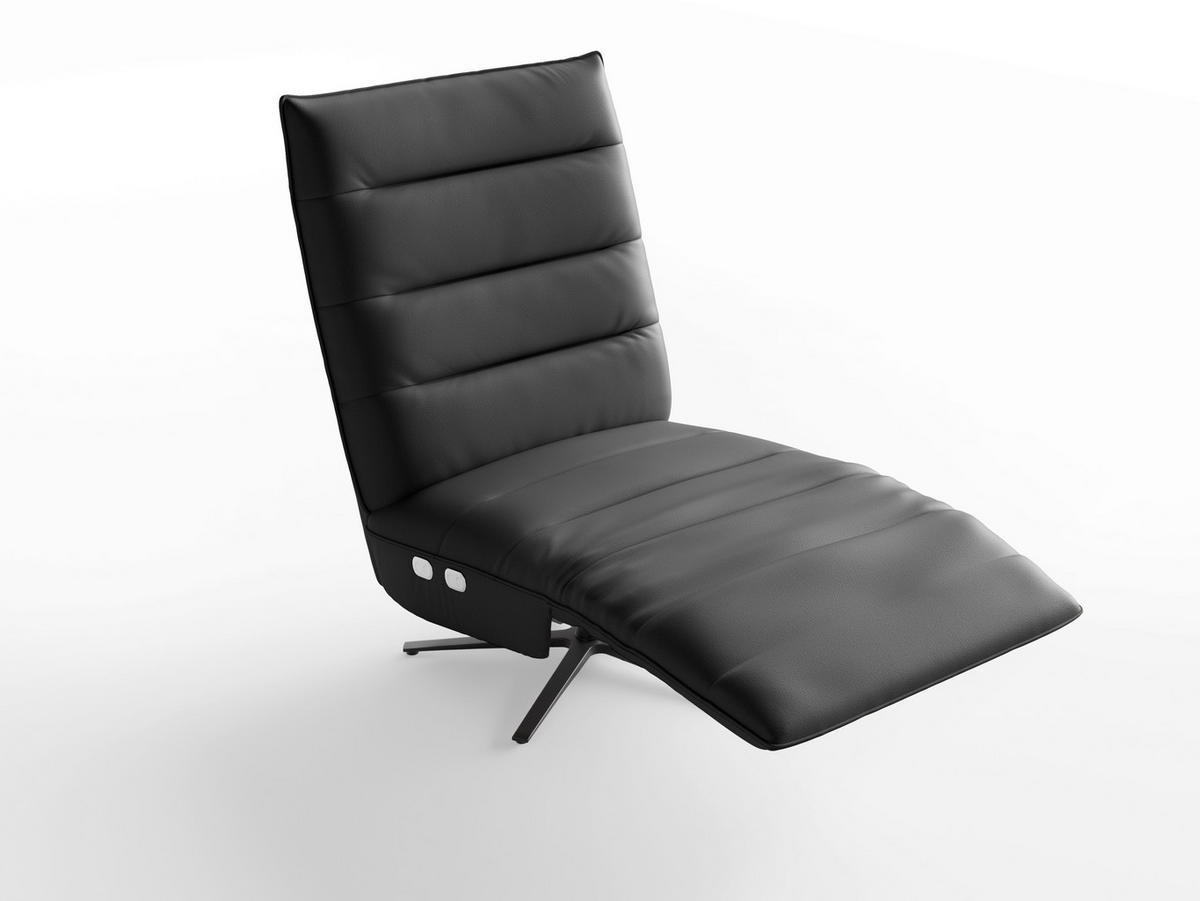 RELAXSESSEL Leder Schwarz  - Schwarz, Basics, Leder/Metall (80/109/98cm) - Sit & More