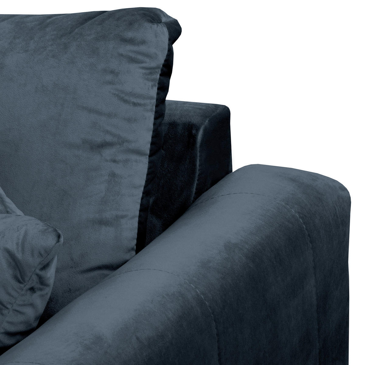 ECKSOFA Ariella in Samt Dunkelblau  161/231 cm  - Naturfarben/Dunkelblau, Design, Holz/Textil (161/231cm) - Livetastic