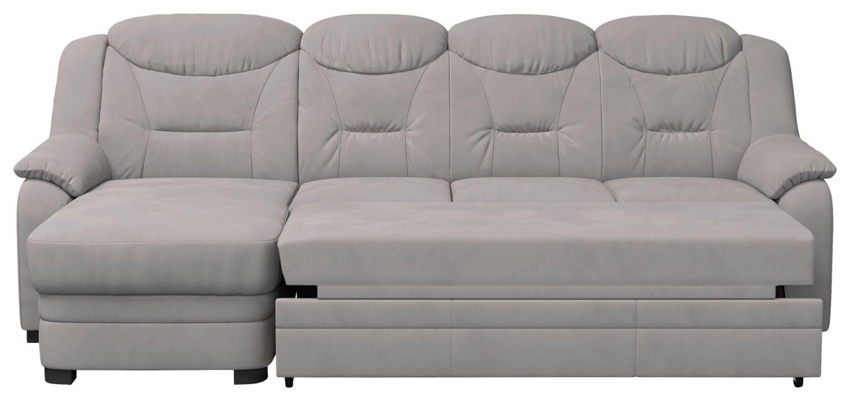 ECKSOFA in Mikrofaser Hellgrau  162/257 cm  - Hellgrau, Basics, Kunststoff/Textil (162/257cm) - MID.YOU