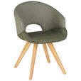 ARMLEHNSTUHL  in  - Eichefarben/Olivgrün, Design, Holz/Textil (58/83/59cm) - Linea Natura