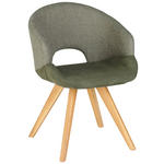ARMLEHNSTUHL  in  - Eichefarben/Olivgrün, Design, Holz/Textil (58/83/59cm) - Linea Natura