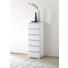 KOMMODE - Chromfarben/Weiß, Design, Glas/Holzwerkstoff (40/117/40cm) - Moderano