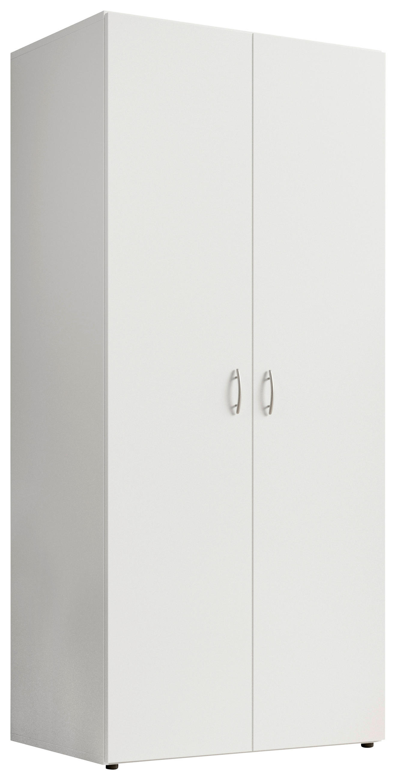 DREHTÜRENSCHRANK 81/177/51 cm 2-türig Weiß  - Alufarben/Weiß, KONVENTIONELL, Holzwerkstoff/Kunststoff (81/177/51cm) - Boxxx