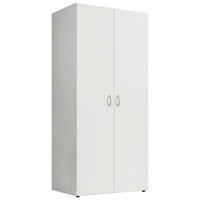DREHTÜRENSCHRANK 81/177/51 cm,  in Weiß, 2-türig  - Alufarben/Weiß, KONVENTIONELL, Holzwerkstoff/Kunststoff (81/177/51cm) - Boxxx
