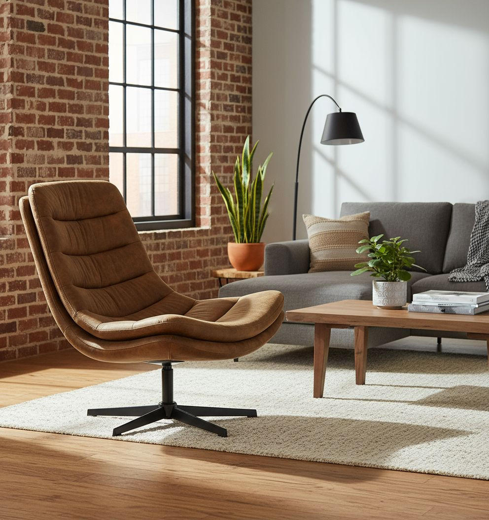 SESSEL in Webstoff Cognac  - Cognac/Schwarz, MODERN, Textil/Metall (81/91/94cm) - Livetastic