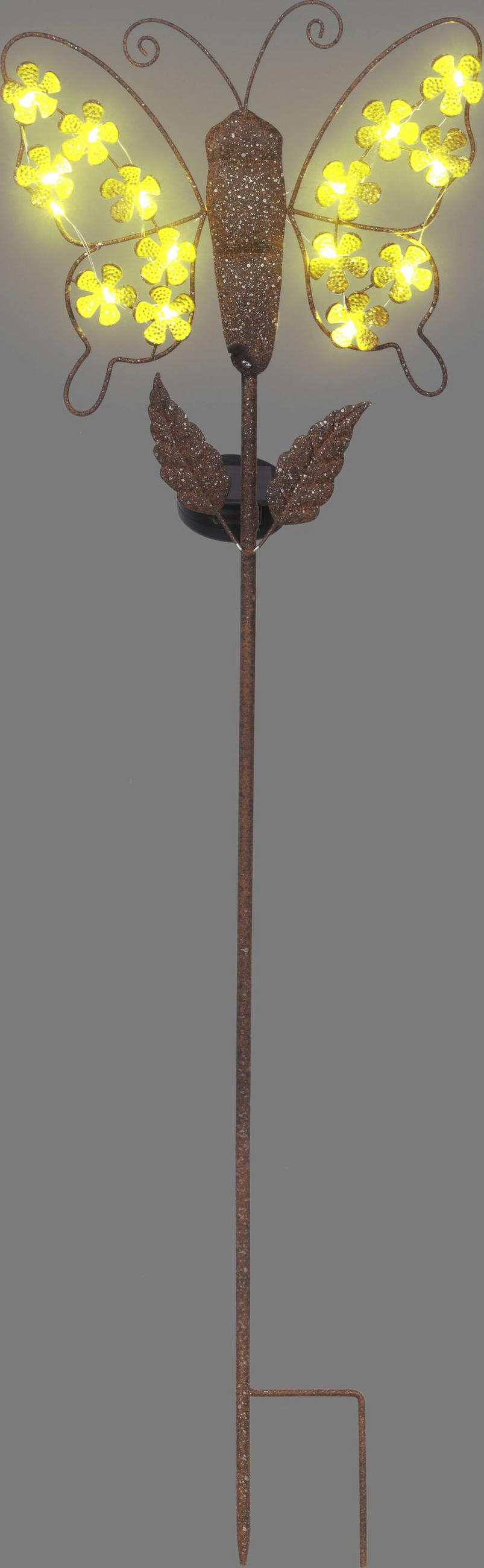 SOLÁRNÍ SVÍTIDLO, 22,5/4/90,5 cm - rezavá, Trend, kov/plast (22,5/4/90,5cm) - Ambia Garden