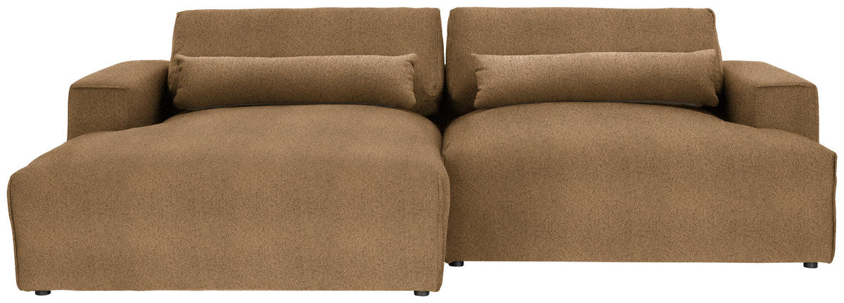 ECKSOFA Chenille Braun  - Schwarz/Braun, Design, Kunststoff/Textil (187/268cm) - Stylife