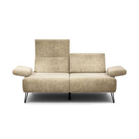 2-SITZER-SOFA in Samt Naturfarben  - Schwarz/Naturfarben, Design, Textil/Metall (164-194/85/86-94cm) - SENSOO