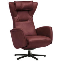 RELAXSESSEL Leder Beere  - Beere/Schwarz, Design, Leder/Metall (75/106/86cm) - Valdera