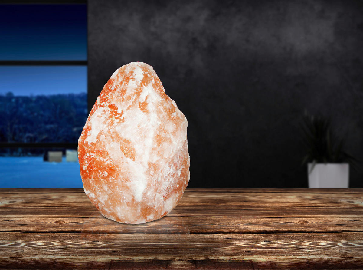 SALZSTEINLEUCHTE 17/17.5/30 cm  - Orange, LIFESTYLE, Stein (17/17.5/30cm) - Globo
