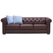 CHESTERFIELD-SOFA in Leder Braun - Wengefarben/Braun, Basics, Leder/Holz (230/71/95cm) - Natuzzi Editions
