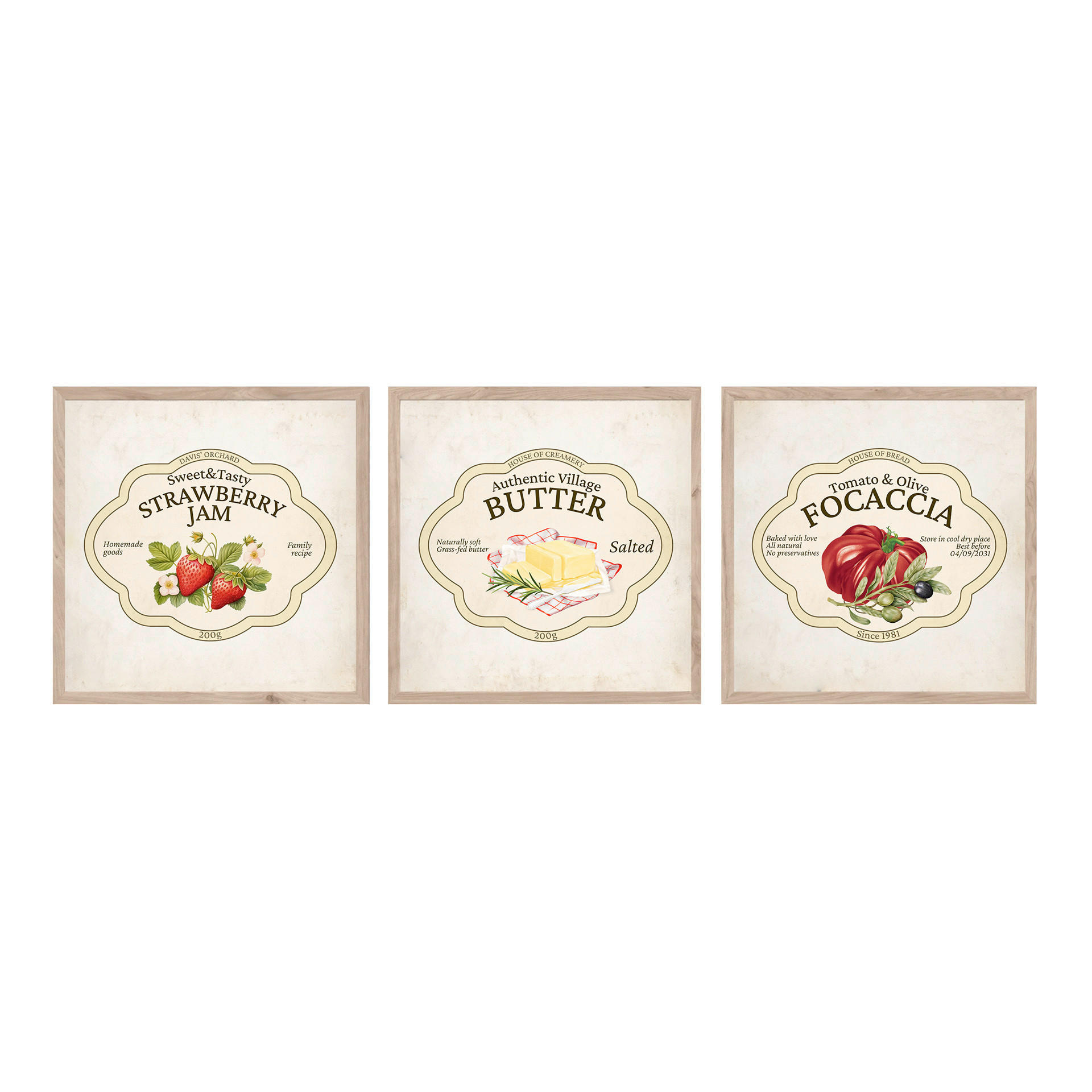 BILDERSET - Beige/Multicolor, Basics, Holz/Papier (30/30/2.5cm)
