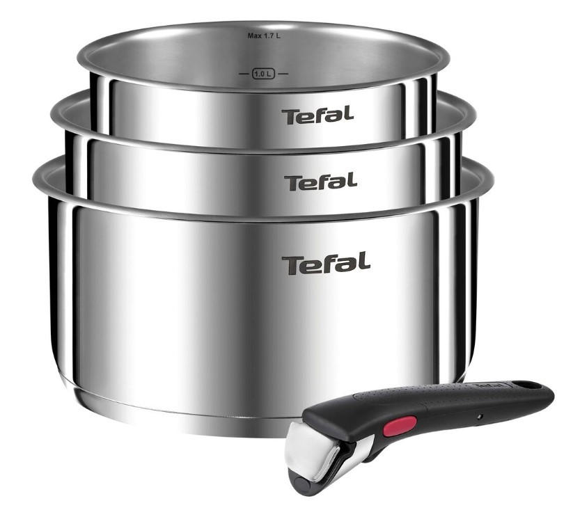 GRYT- OCH KASTRULLSET INGENIO EMOTION 4 delar  - stålfärgad, Design, metall/plast - Tefal
