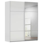 SCHWEBETÜRENSCHRANK  in Grau, Weiß  - Weiß/Grau, KONVENTIONELL, Glas/Holzwerkstoff (181/223/68cm) - Novel