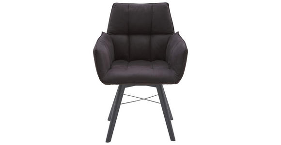 ARMLEHNSTUHL in Flachgewebe - Schwarz/Grau, Design, Holz/Textil (61/87/63cm) - Waldwelt