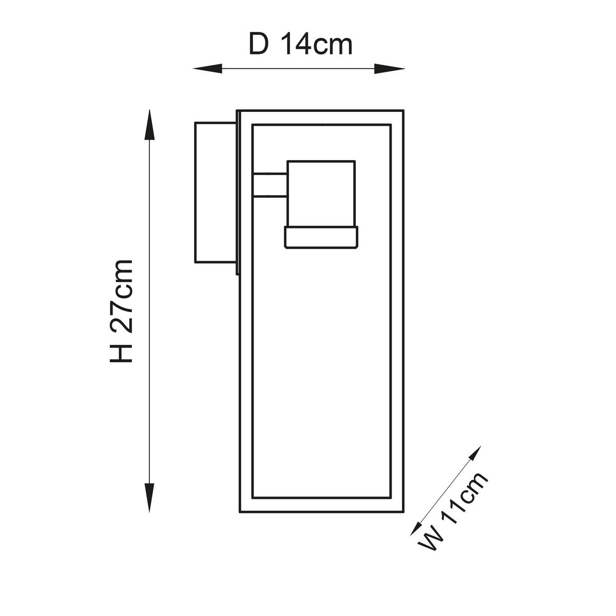 AUßENWANDLEUCHTE 11/14/27 cm   - Goldfarben/Schwarz, KONVENTIONELL, Metall (11/14/27cm) - ENDON