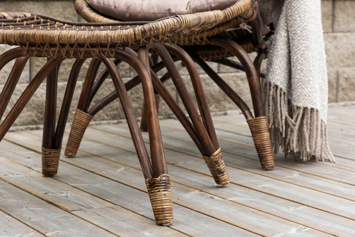 LOUNGESESSEL Braun, Beige Rattan  - Beige/Braun, MODERN, Naturmaterialien/Holz (65/98/79cm) - Gardenson