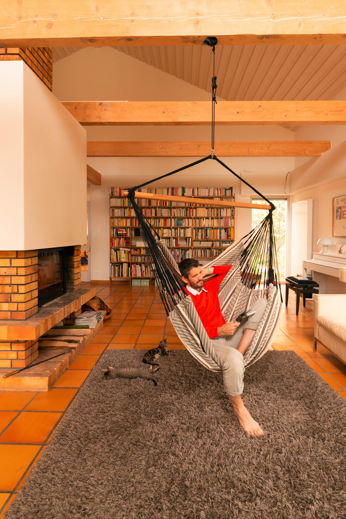 ÚCHYT PRO HOUPACÍ SÍŤ  - černá, Basics, plast (300cm) - La Siesta