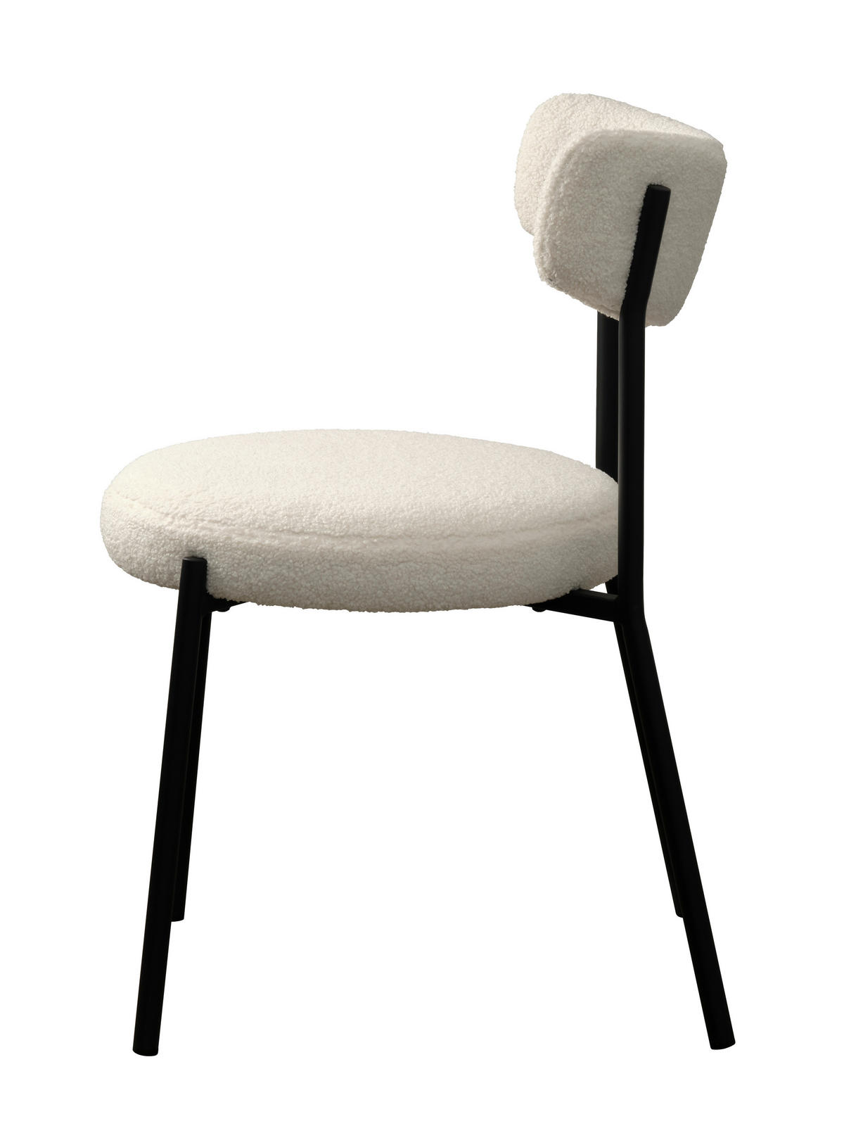 STUHL-SET 2 Stück  in Teddystoff  - Grauweiß/Schwarz, MODERN, Textil/Metall (47/79,5/54,5cm) - Livetastic