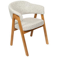 ARMLEHNSTUHL   Bouclé  Sandfarben  - Sandfarben/Eichefarben, KONVENTIONELL, Holz/Textil (63,5/82/58cm) - Linea Natura
