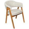 ARMLEHNSTUHL   Bouclé  Sandfarben  - Sandfarben/Eichefarben, KONVENTIONELL, Holz/Textil (63,5/82/58cm) - Linea Natura