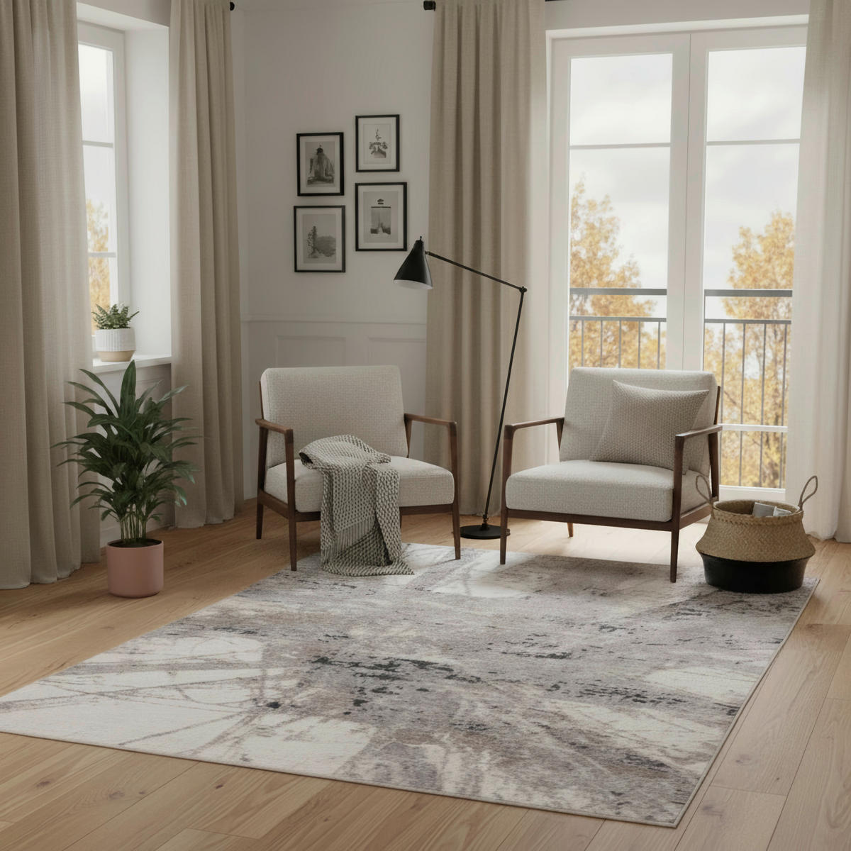 WEBTEPPICH  Wohnzimmer 160/230 cm My Bologna Creme, Grau rechteckig  - Creme/Grau, LIFESTYLE, Textil (160/230cm) - Obsession