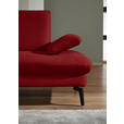 ECKSOFA in Chenille, Mikrofaser Bordeaux  157/299 cm  - Bordeaux/Schwarz, Design, Textil/Metall (157/299cm) - Dieter Knoll