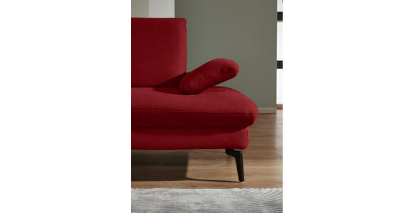 ECKSOFA in Chenille, Mikrofaser Bordeaux  157/299 cm  - Bordeaux/Schwarz, Design, Textil/Metall (157/299cm) - Dieter Knoll