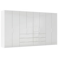 DREHTÜRENSCHRANK 400/235/61 cm,  in Weiß, 8-türig  - Weiß, Basics, Glas/Holzwerkstoff (400/235/61cm) - Novel