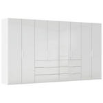 DREHTÜRENSCHRANK 400/223/61 cm,  in Weiß, Weiß Hochglanz, 8-türig  - Weiß Hochglanz/Weiß, Basics, Holzwerkstoff/Metall (400/223/61cm) - Novel