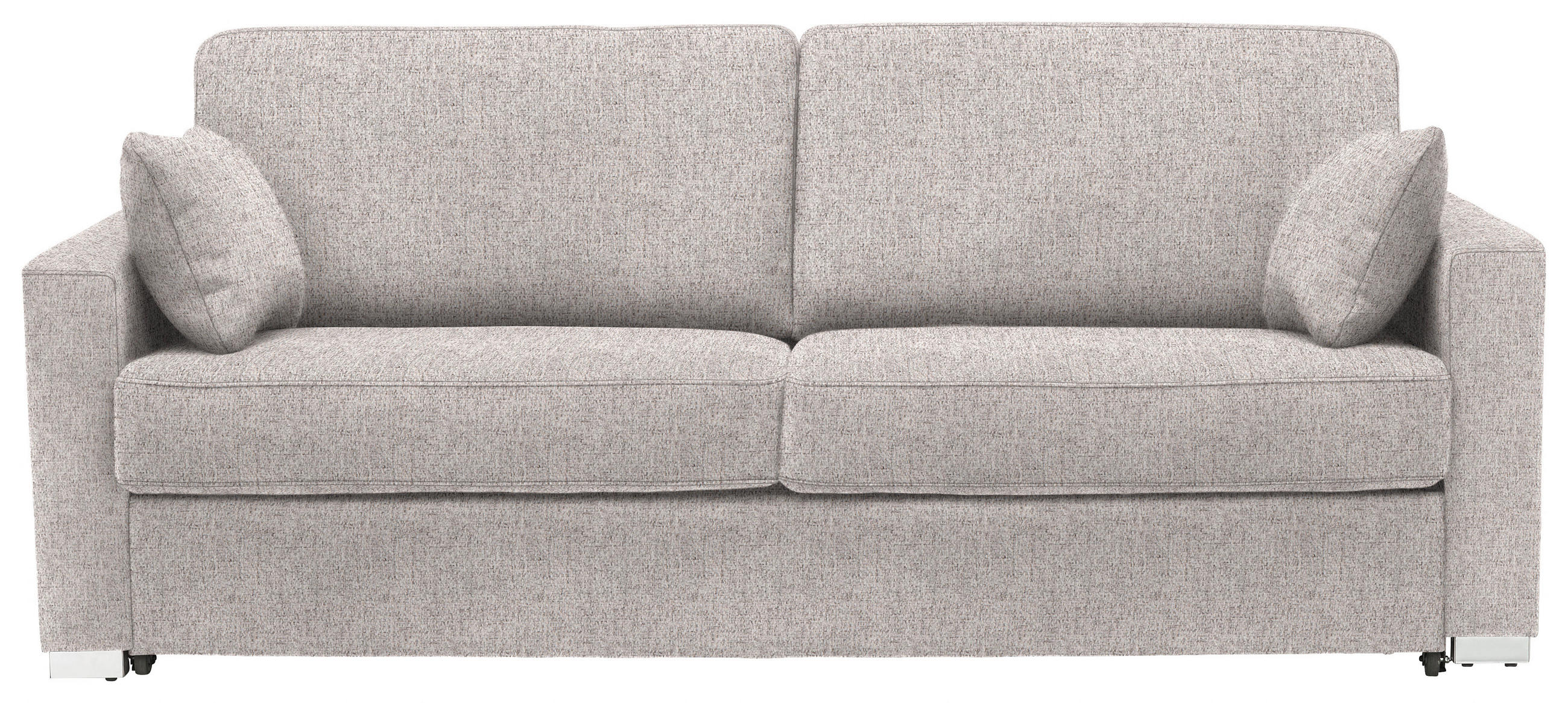 SCHLAFSOFA Textil Hellgrau  - Chromfarben/Hellgrau, Konventionell, Textil/Metall (208/86/97cm) - Novel