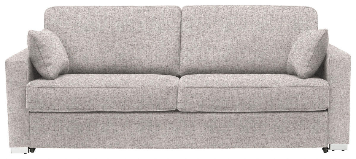 SCHLAFSOFA in Textil Hellgrau  - Chromfarben/Hellgrau, Konventionell, Textil/Metall (208/86/97cm) - Novel