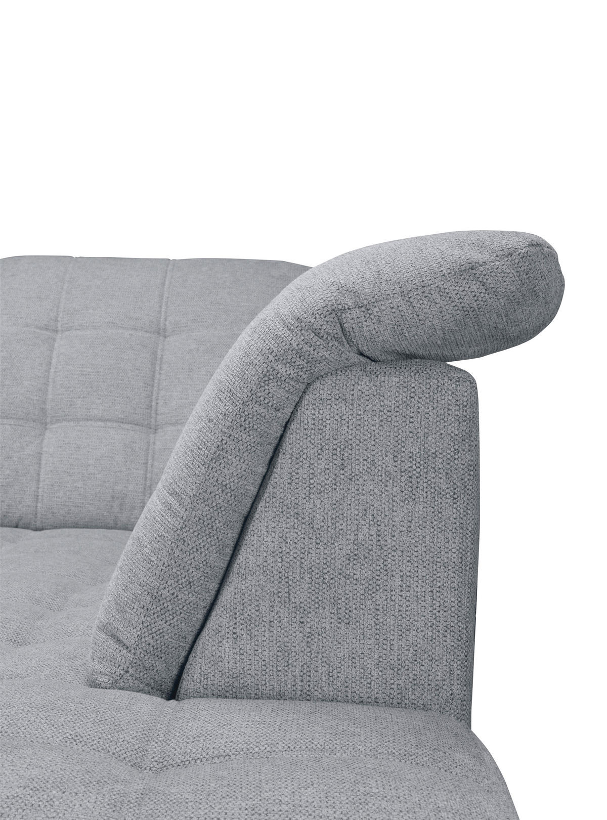 ECKSOFA Hellgrau Chenille  - Chromfarben/Hellgrau, KONVENTIONELL, Kunststoff/Textil (260/205cm) - Carryhome