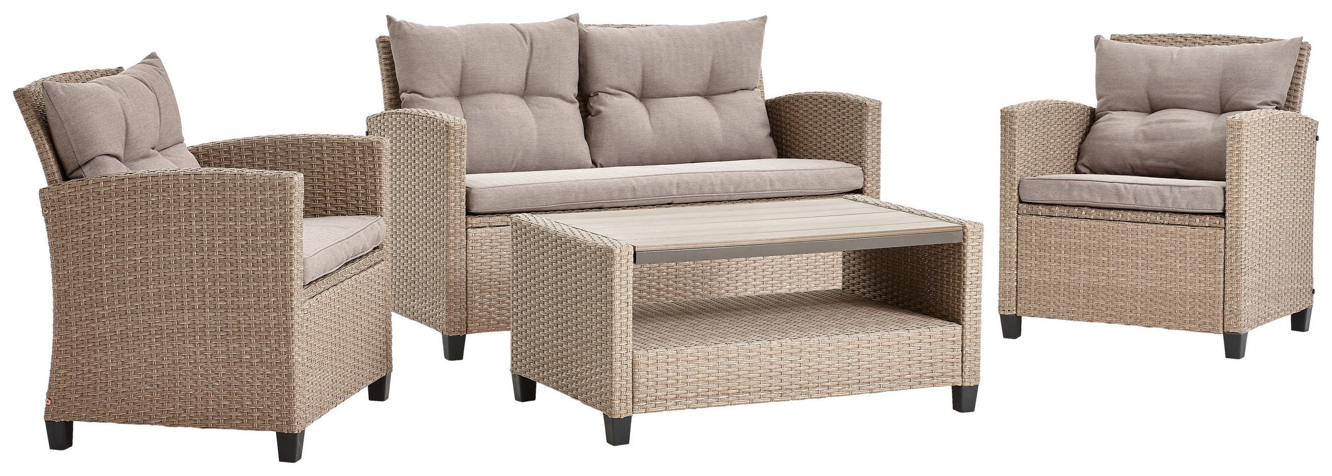 BAŠTENSKA GARNITURA 11 delova  - siva/bež, Moderno, metal/tekstil (124/76/67cm) - Ambia Garden