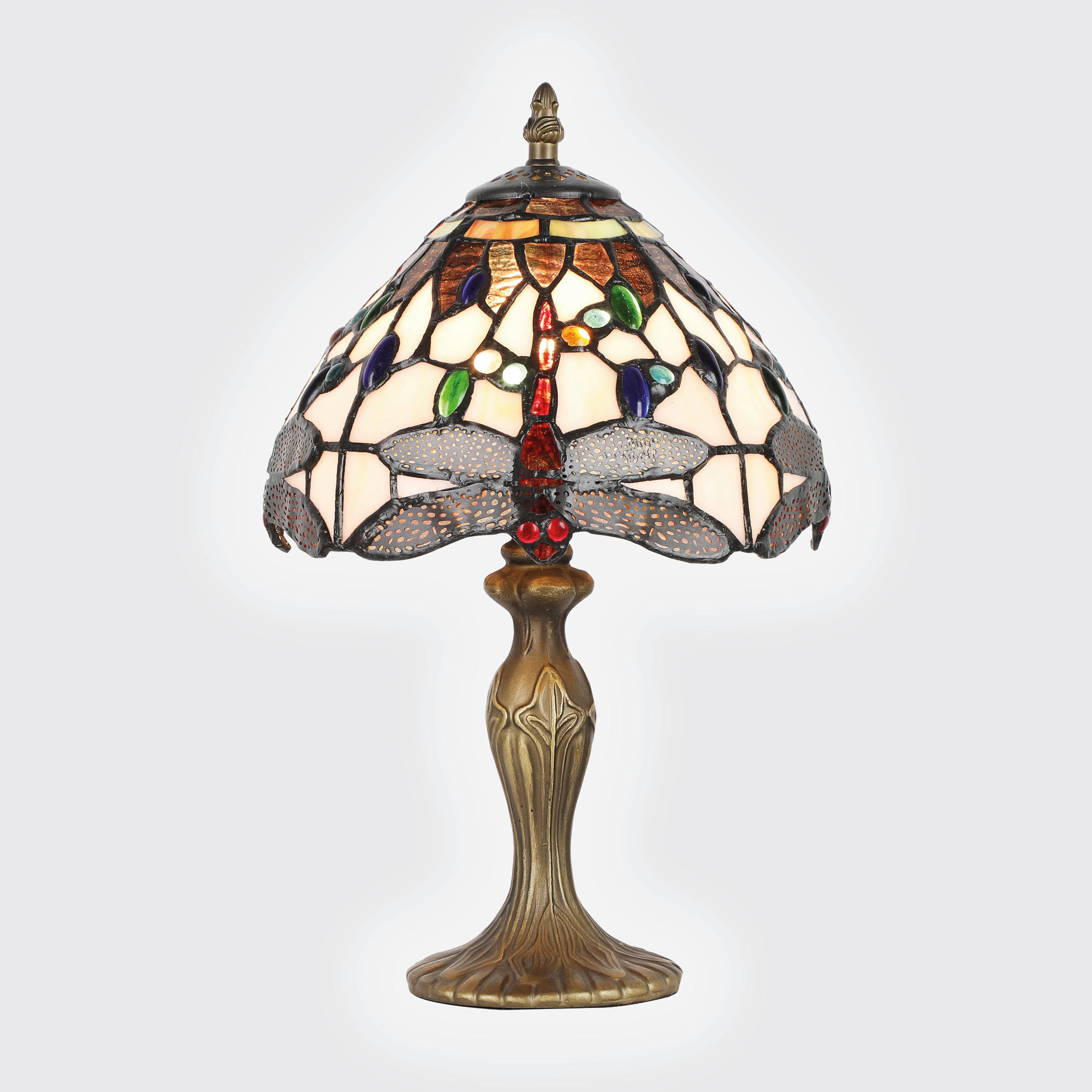 ASZTALI LÁMPA - barna/többszínű, Basics, Üveg/fém (20/36/20cm)