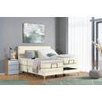 BOXSPRINGBETT 160/200 cm  in Creme  - Eichefarben/Creme, KONVENTIONELL, Holz/Textil (160/200cm) - Voleo