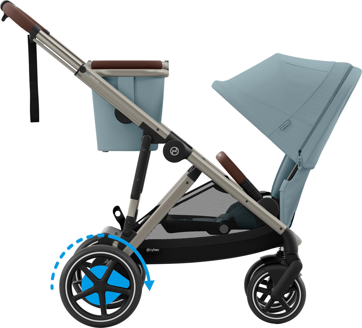 KINDERWAGEN E-GAZELLE S  - Taupe/Hellblau, Basics, Kunststoff/Metall (94.5/66/100cm) - Cybex