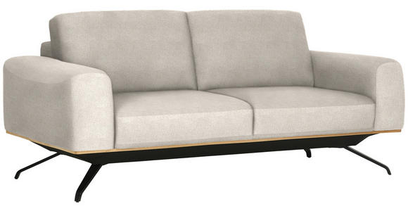 3-SITZER-SOFA Struktur Creme  - Creme/Schwarz, Design, Holz/Textil (196/85-104/95cm) - Novel