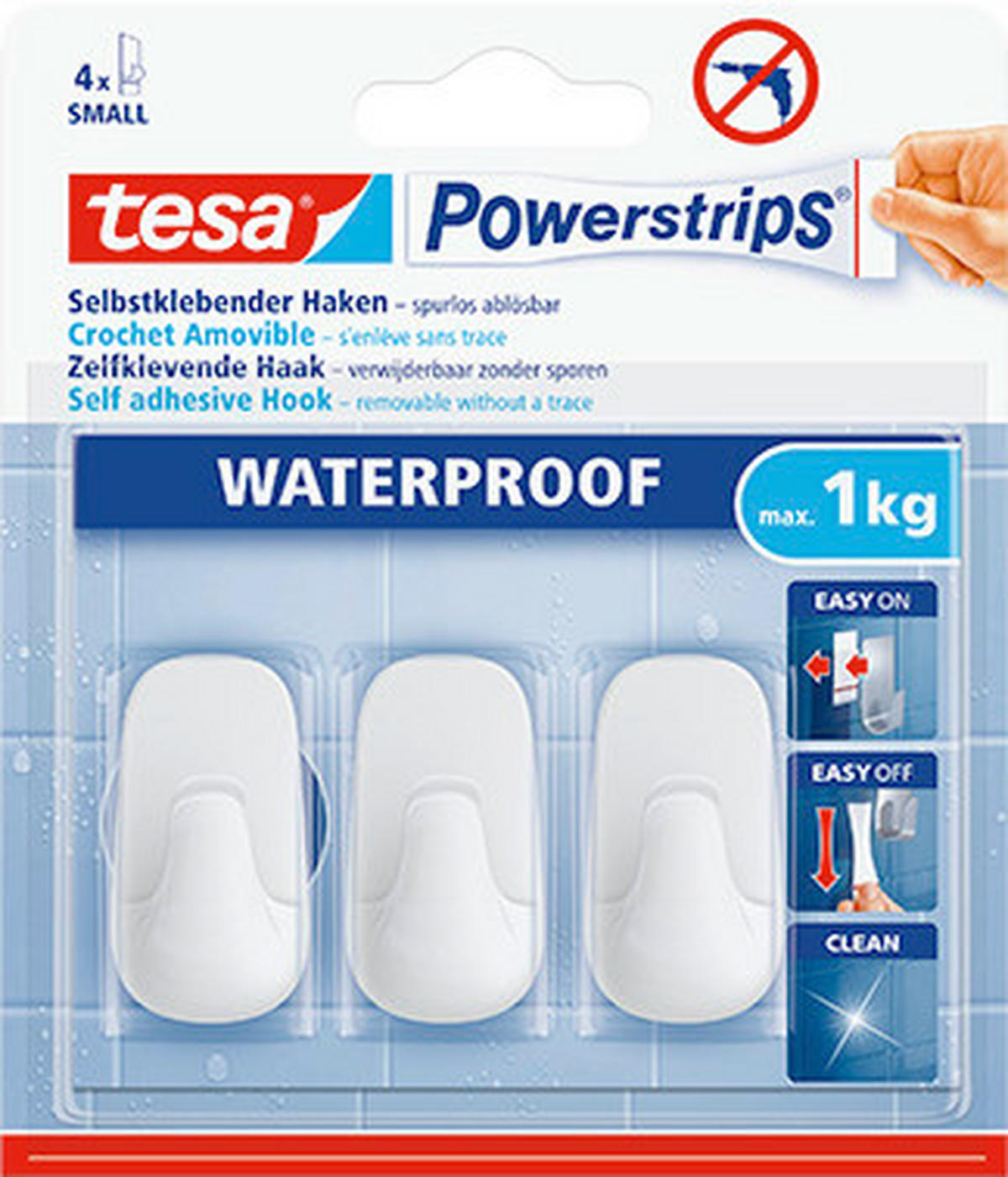KLEBEHAKEN 3 Stück  in Weiß  - Weiß, Basics, Kunststoff (2,6/12/14cm) - Tesa