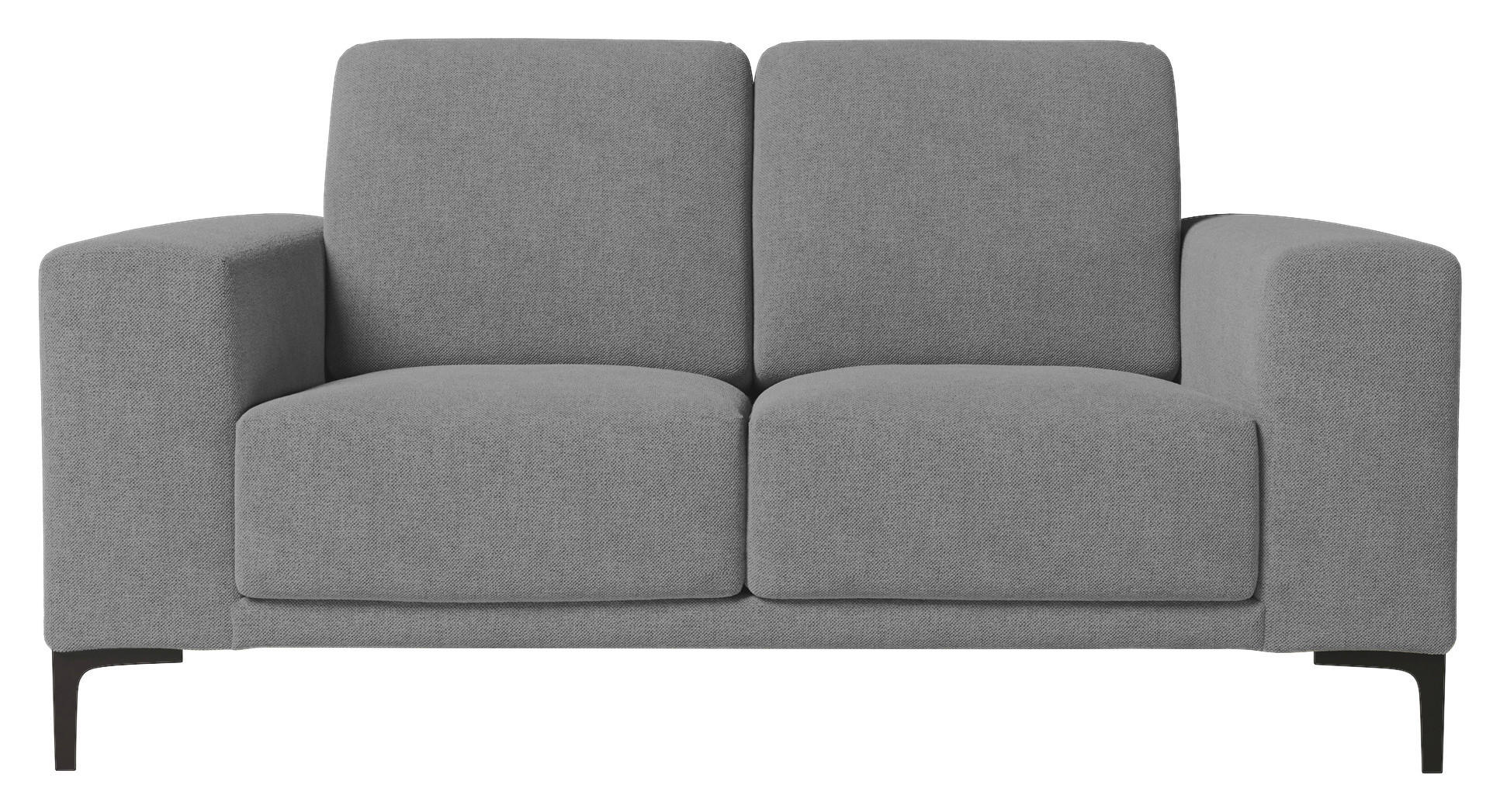 2-SITS SOFFA i trä, metall, textil grå  - svart/grå, Klassisk, metall/trä (164/85/88cm) - Carryhome
