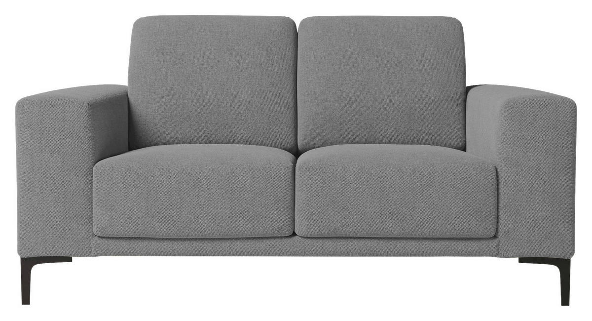 2-SITS SOFFA i trä, metall, textil grå  - svart/grå, Klassisk, metall/trä (164/85/88cm) - Carryhome
